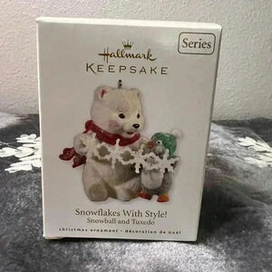 Hallmark NIB 2010 Snowflakes With Style 10th in Snowball &Tuxedo series Ornament